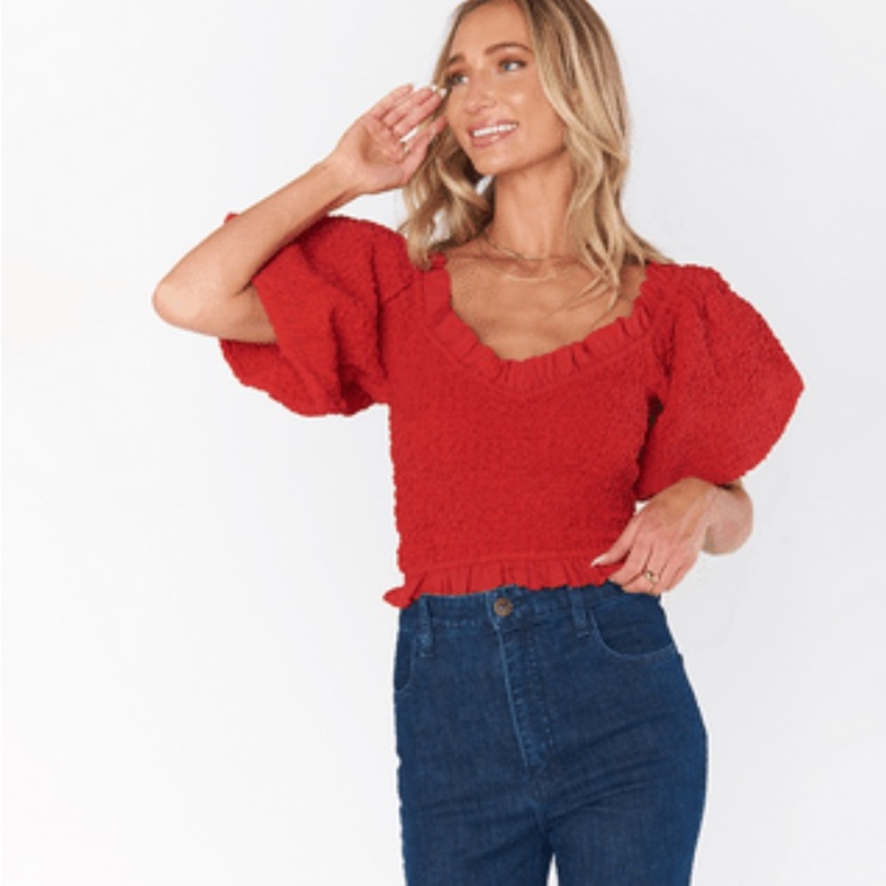 Show me your Mumu Red Rom Com Top- NEW with Tags